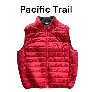 Pacific Trail Men’s Unisex Red Quilted Lightweight Full Zip Puffer Vest Size XL